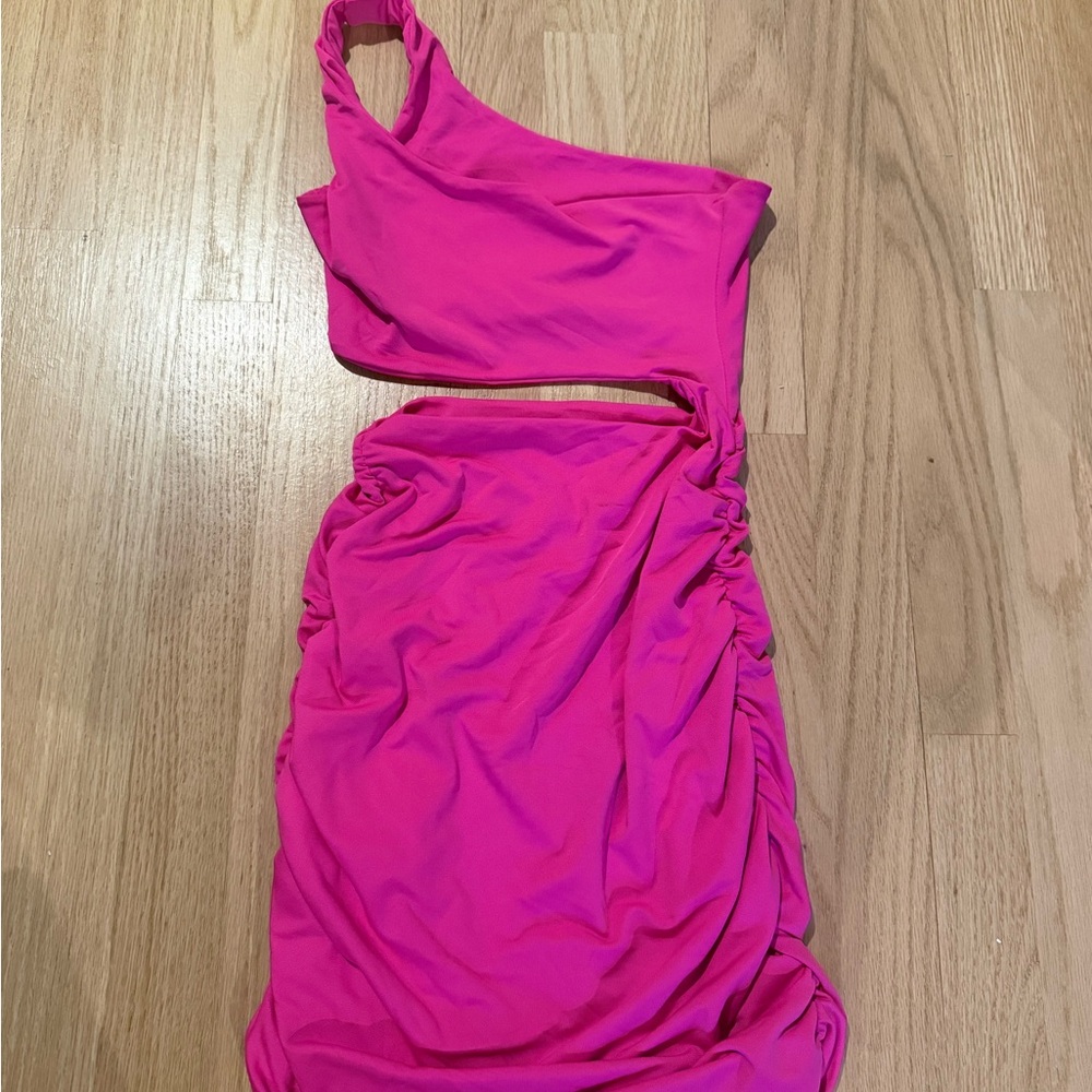 One-Shoulder Pink Dress